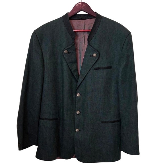 Linen-viscose blend traditional Bavarian Trachten jacket lightweight breathable